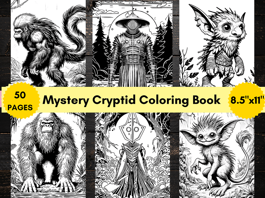 Amazing Cryptids Coloring Book Pages - Instant Digital Download product image (3)
