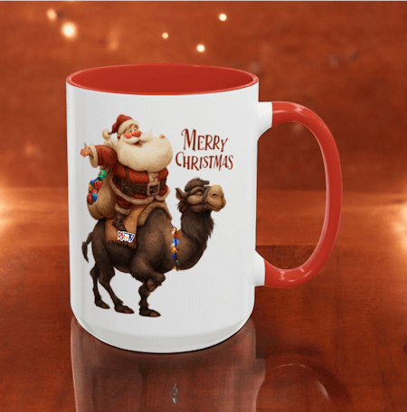RVerTV Christmas Santa on Camel Coffee Mug product image (1)