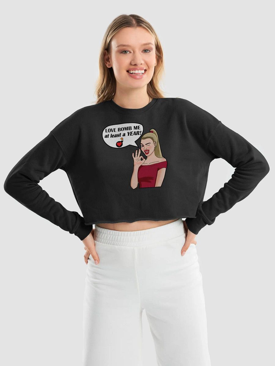 Love Bomb Me - CROP sweatshirt, raw hem product image (3)