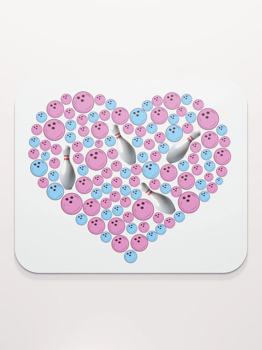 Pure Heart Bowling Pink And Blue Mouse Pad product image (2)