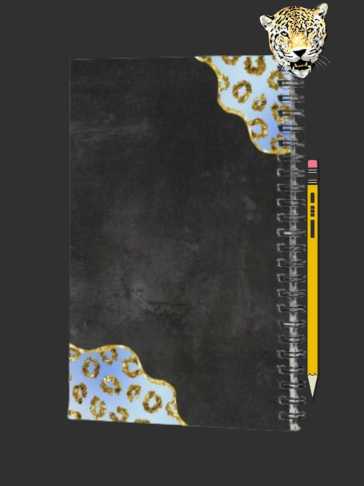 Spiral Notebook- With Blue and Gold Leopard Borders product image (2)