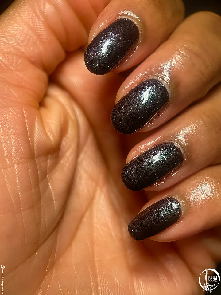 RUINCHARMED - Dark Bruised-Red and Green Shimmer Nail Polish product image (2)