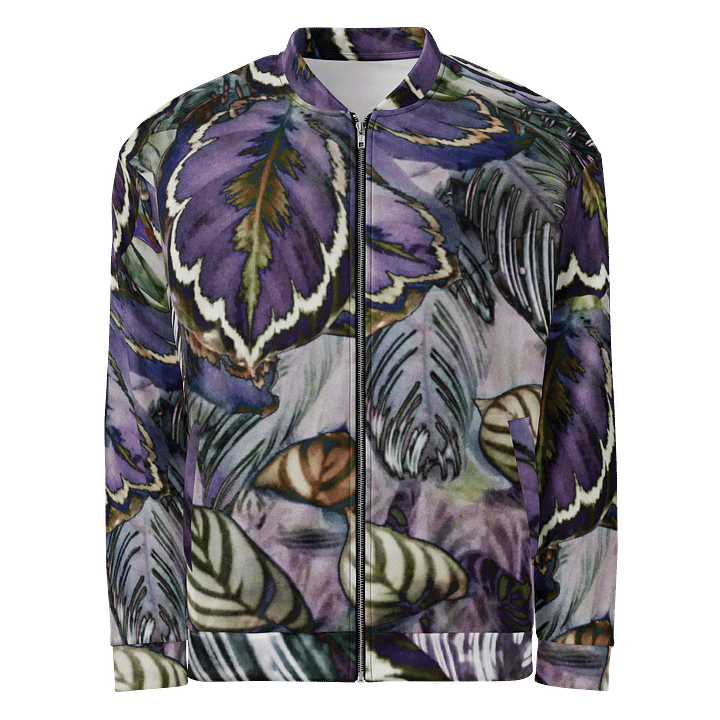 Purple Leaves Bomber Jacket product image (1)