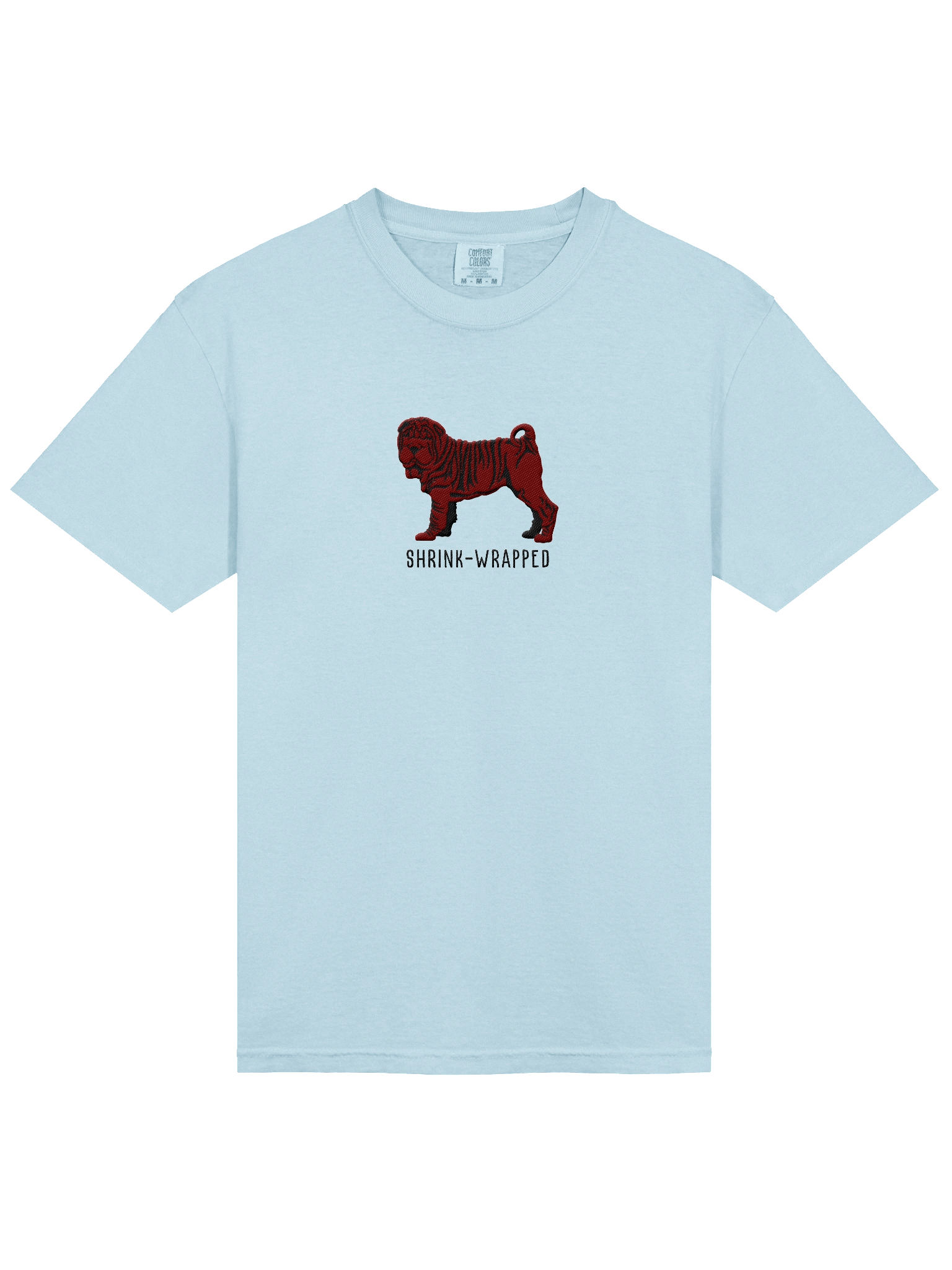 Shrink-Wrapped T-Shirt(Embroidered) of a Chinese Shar-Pei(Chocolate) product image (53)