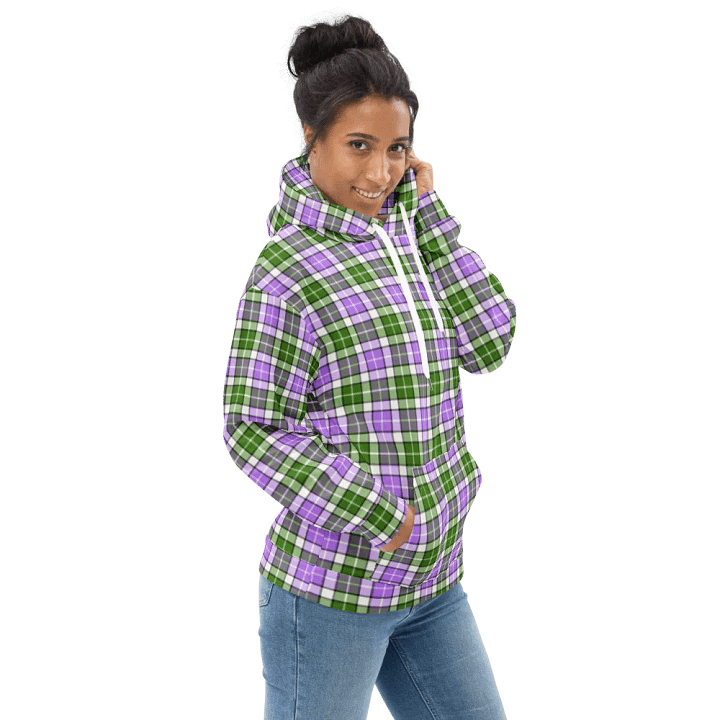 Lavender and Green Plaid Hoodie product image (1)
