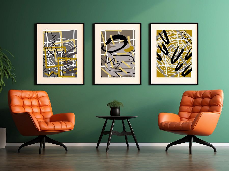 digital poster, 3 designs , modern digital art, decoration office and home product image (4)