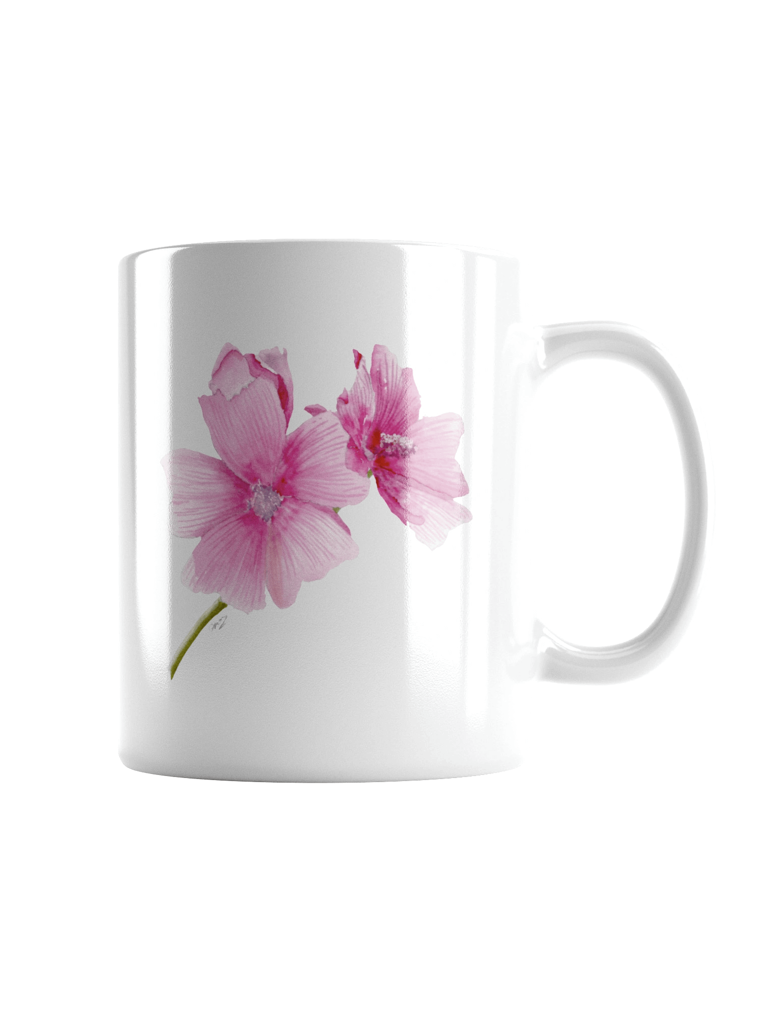 Floral Elegance White Glossy Mug product image (1)