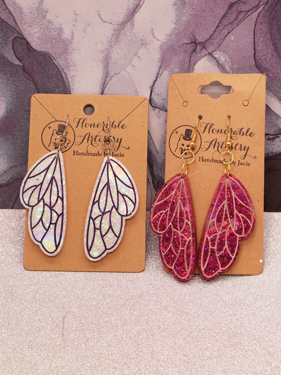 Holographic Fairy Wing Earrings Version 1 product image (2)