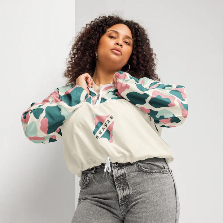Cow-mouflage Pattern Crop Hoodie Windbreaker product image (2)