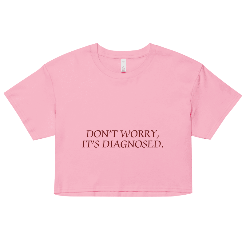 DW, IT'S DIAGNOSED (#6D1616) printed cotton crop top product image (1)