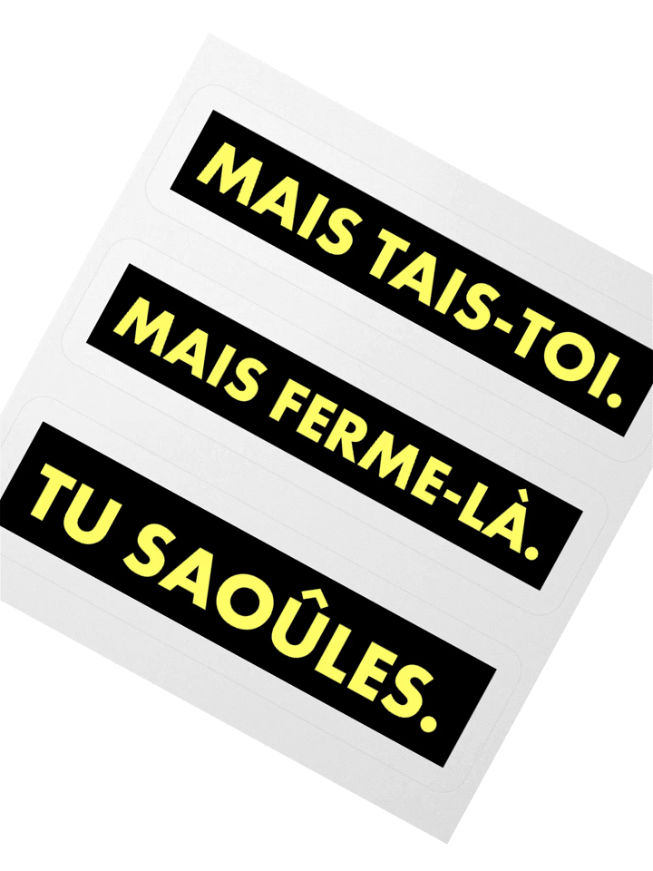 Mais tais-toi tu saoûles • Golden silence stickers set product image (2)