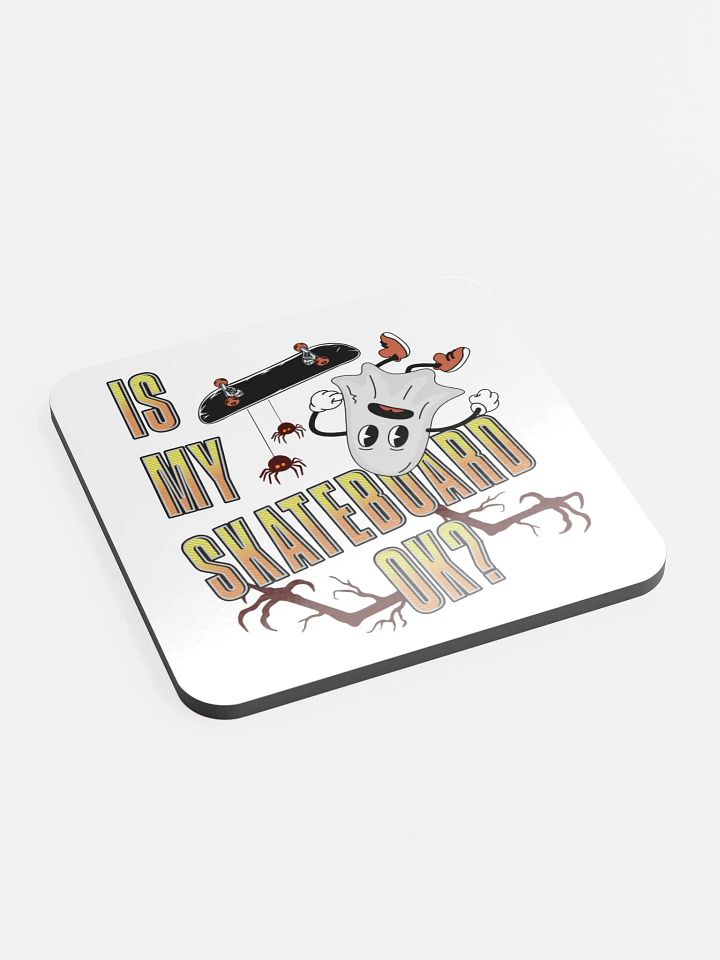 Is My Skateboard Ok? Ghost Spooky Skater Cork Coaster product image (2)