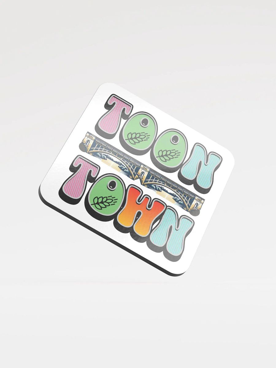 Toon Town Saskatoon Bridge Glossed Cork Coaster product image (1)