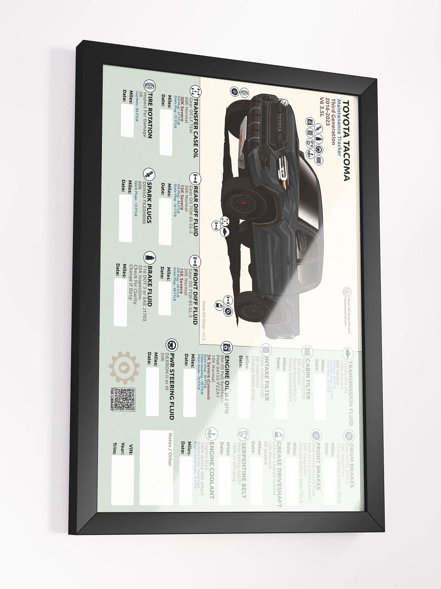 3RD GEN MAINTENANCE TRACKER V1.2 - Black (FRAMED) product image (4)