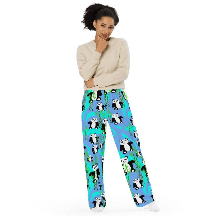 Panda Bears Pattern Wideleg Pants product image (11)