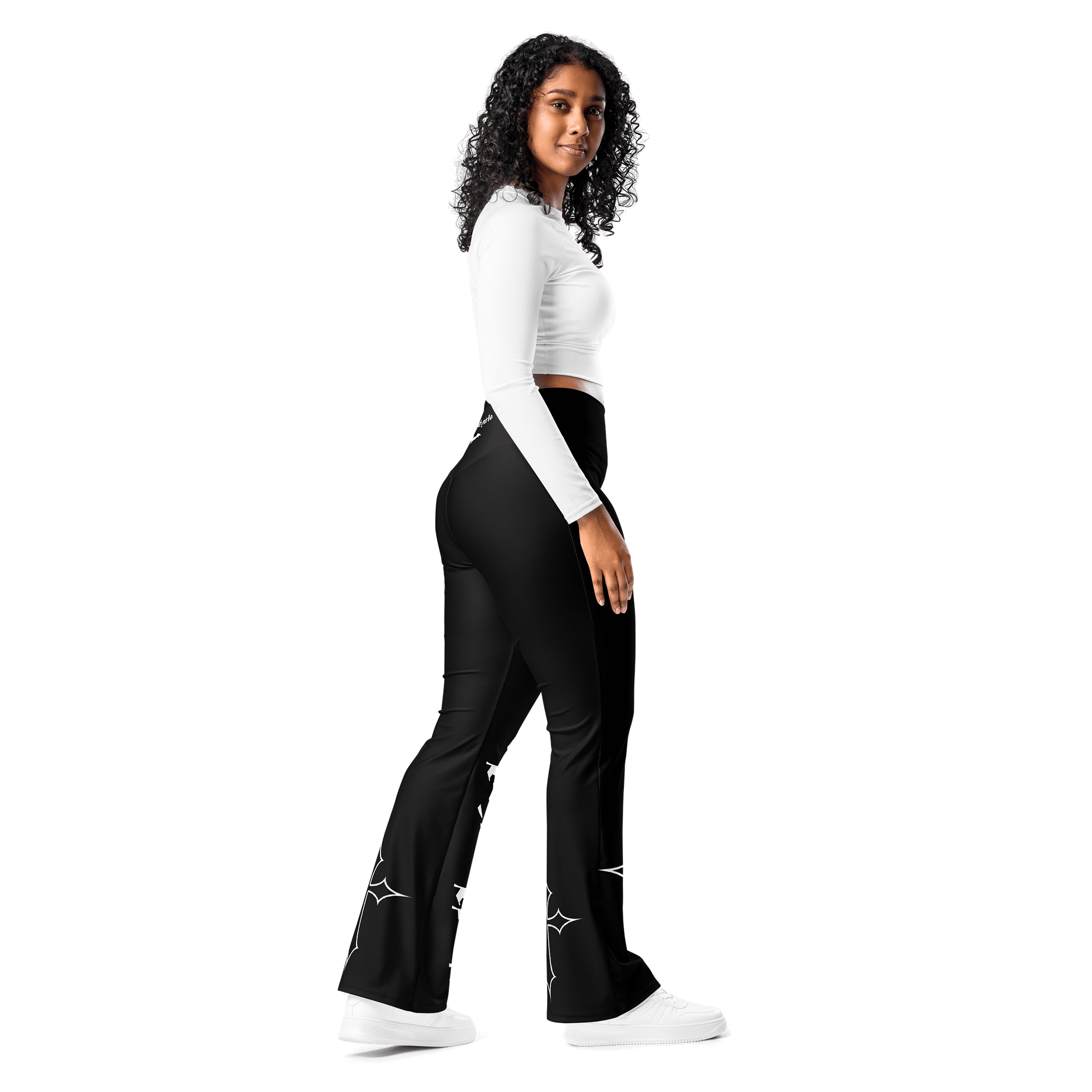 Goth Girl Flare Leggings (Recycled Polyester) product image (3)