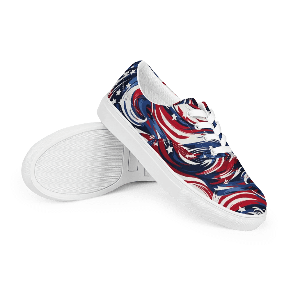 Patriotic Swirl Women's Canvas Shoes product image (10)