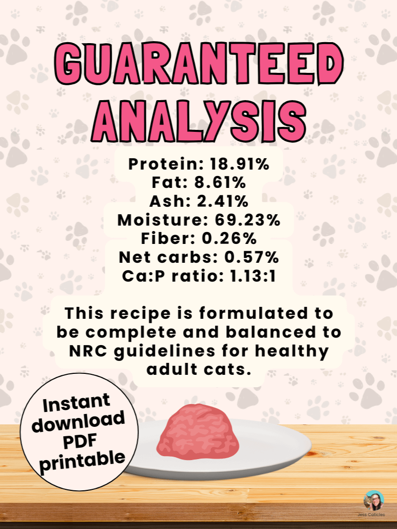 Turkey raw boneless cat food recipe ~ 1 recipe for adult cats product image (4)