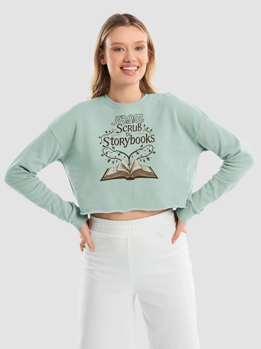 Whimsical Vine Book Crop Sweatshirt product image (17)