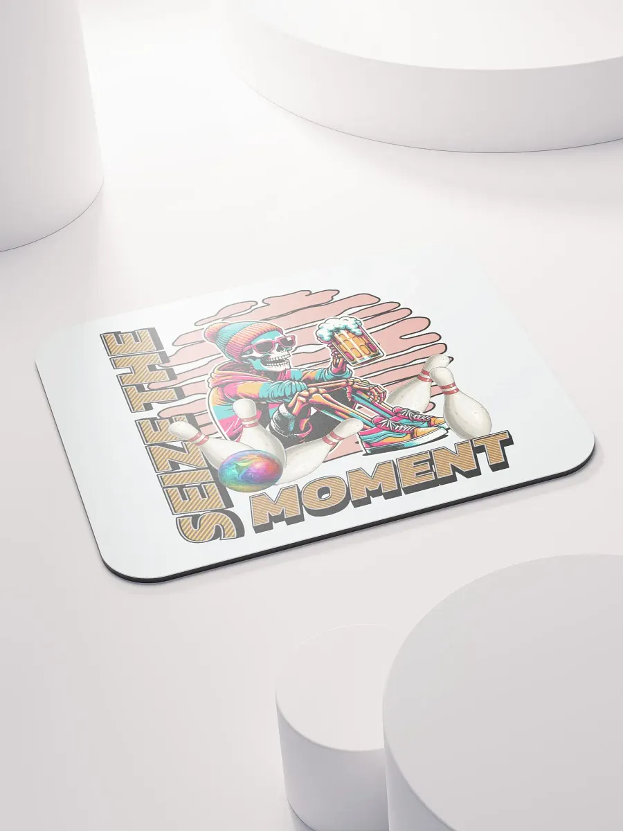 Seize The Moment Skeleton Beer Bowling Vibrant Moment Mouse Pad product image (4)