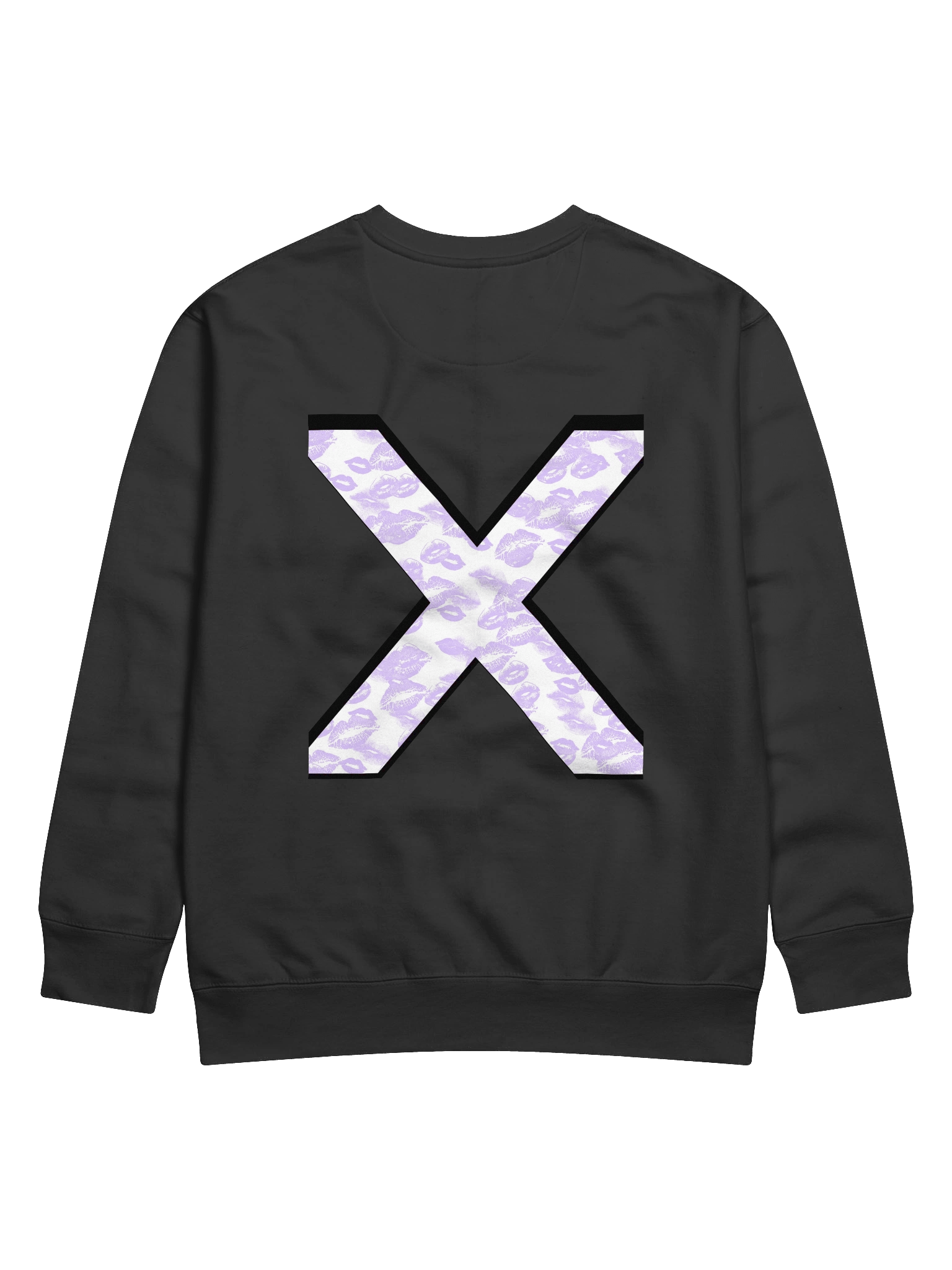 White X Lilac Lipstick Kisses | Crewneck product image (1)