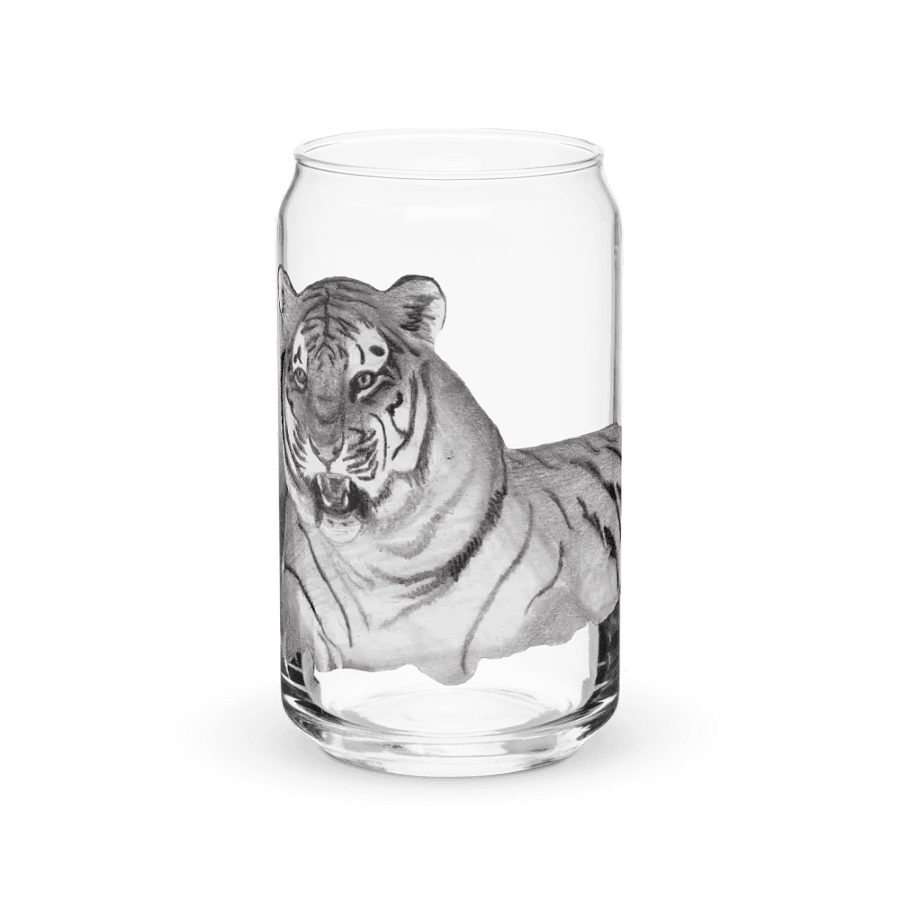 Tiger Drawing Glass Can Cup product image (2)