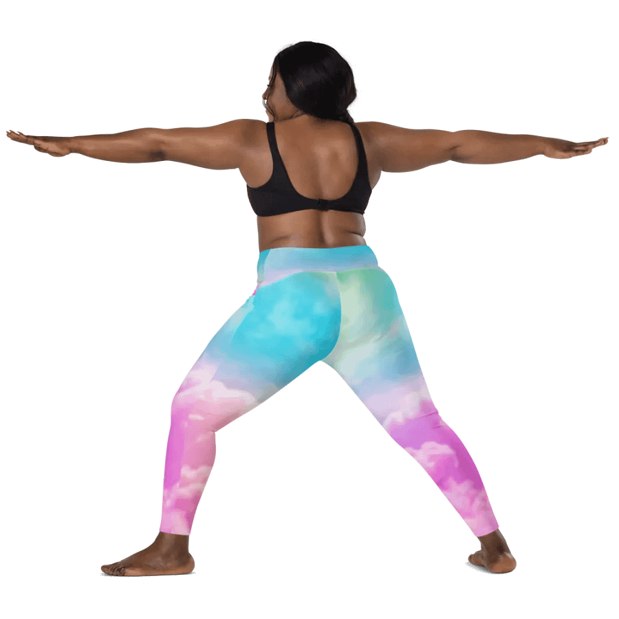 Blur cloud rainbow Design Leggings with Pocket - V7 product image (3)