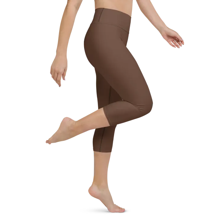 Elegant Brown Yoga Capri Leggings product image (1)