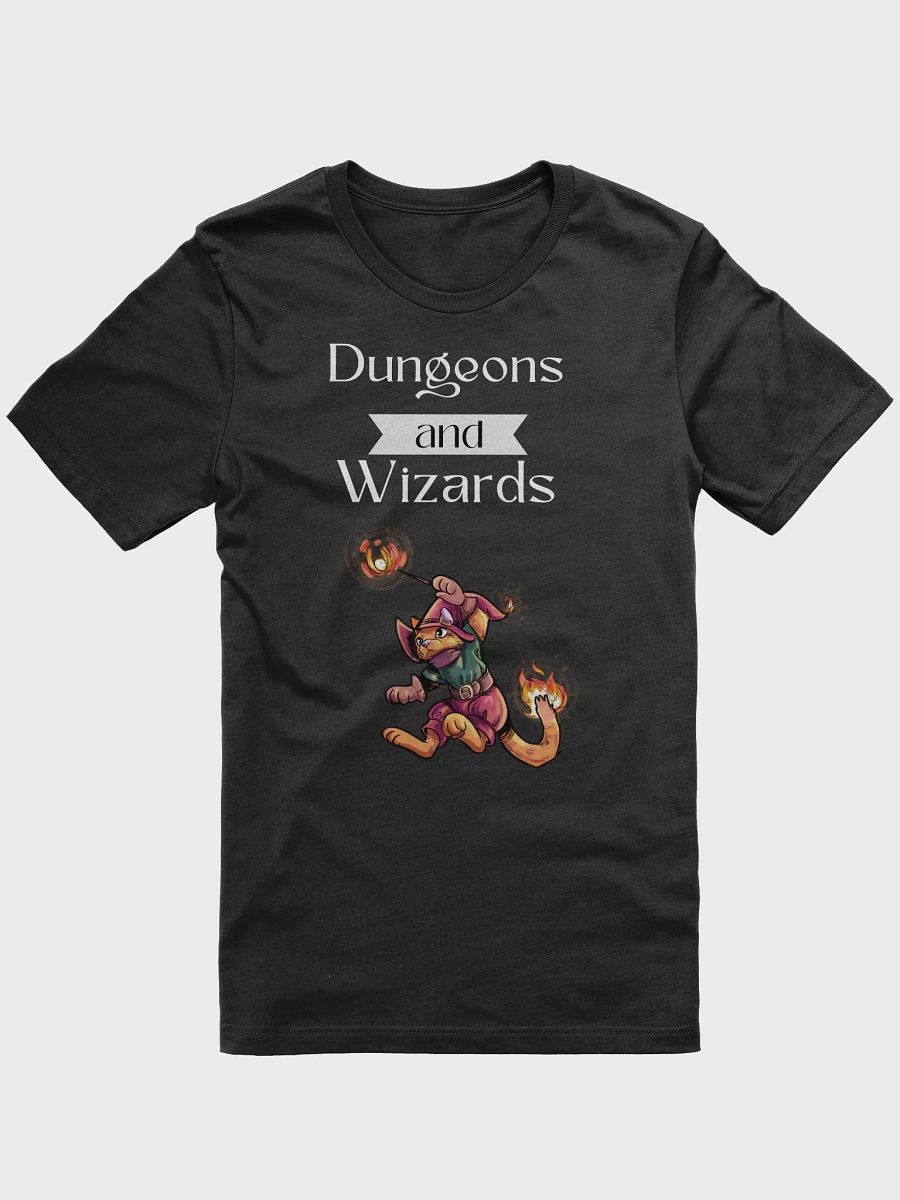 Cat Fire Wizard 'Dungeons and Wizards' T-Shirt - Fantasy Feline Apparel product image (1)