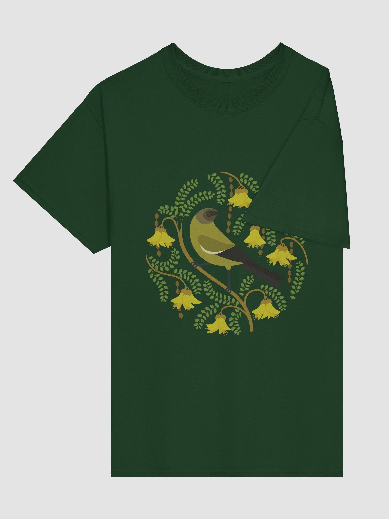 Korimako in Kōwhai T-Shirt – Unisex Adult Tee product image (3)