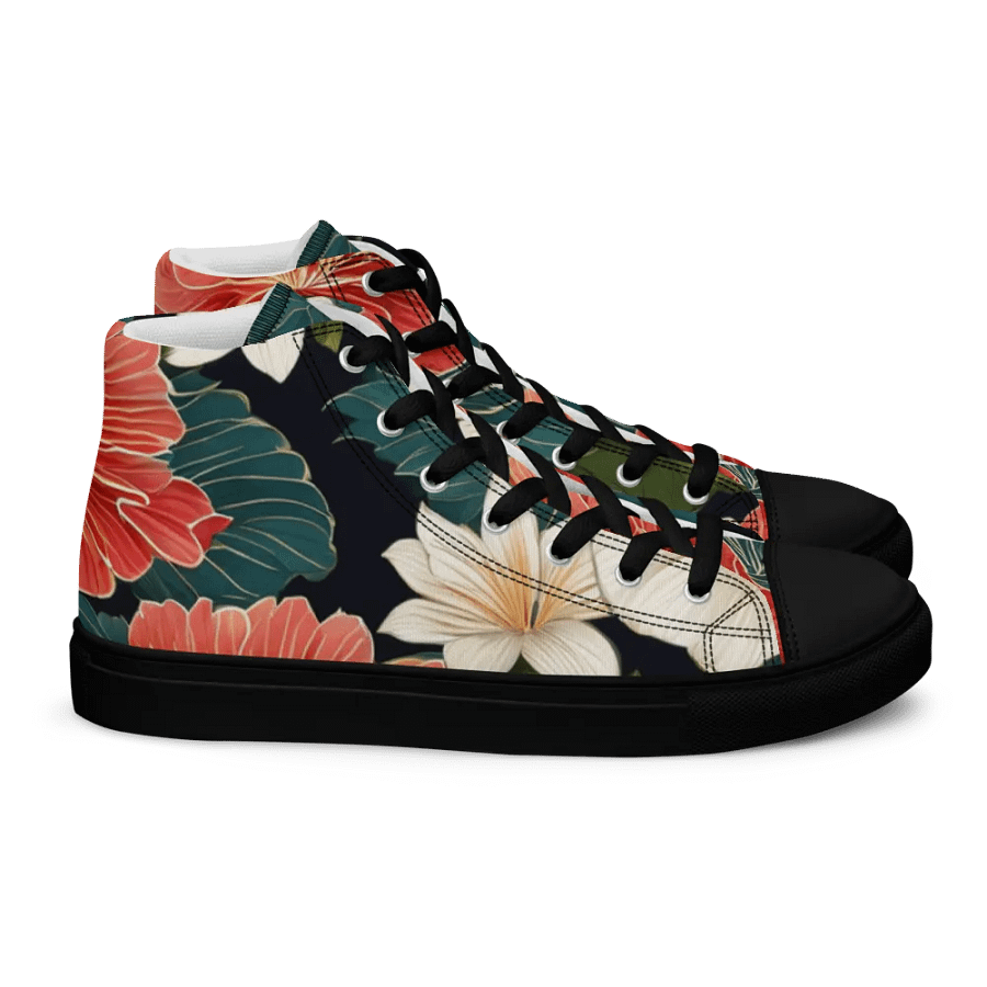 Women's Floral Harmony High Top Canvas Shoes product image (2)
