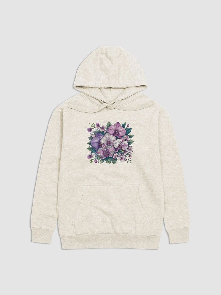 Orchid Oasis Premium Hoodie | AI Design mandala patterned flowers product image (1)