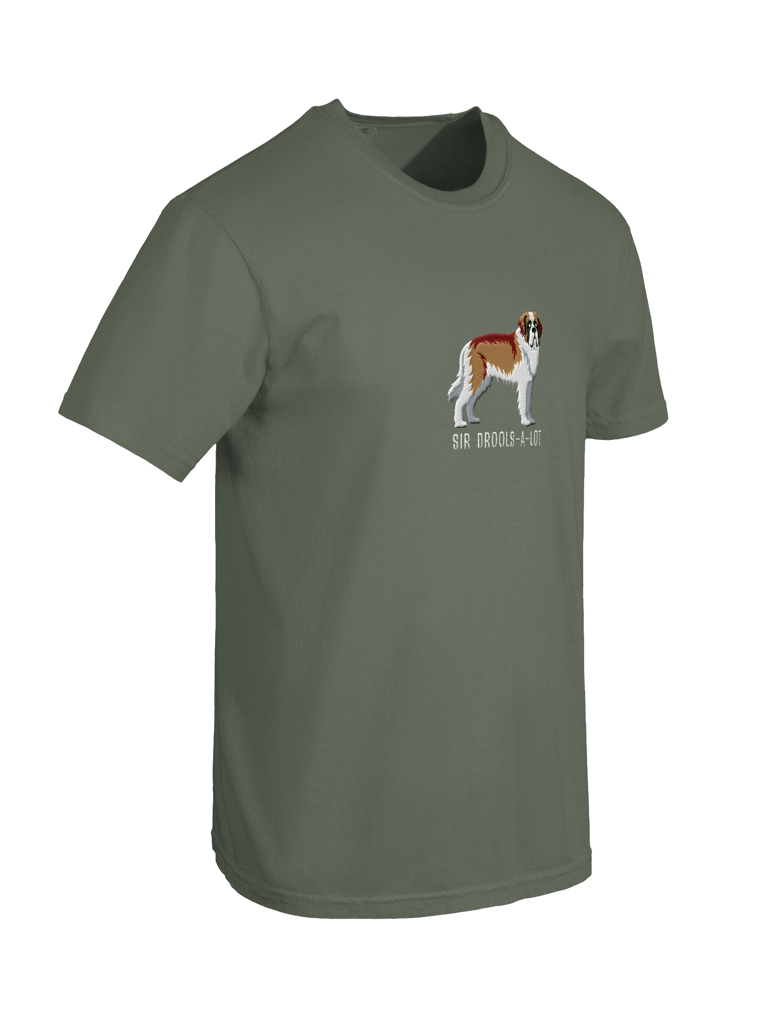 Sir Drools-A-Lot T-Shirt(Embroidered) of a Saint Bernard(Brown & White) product image (28)