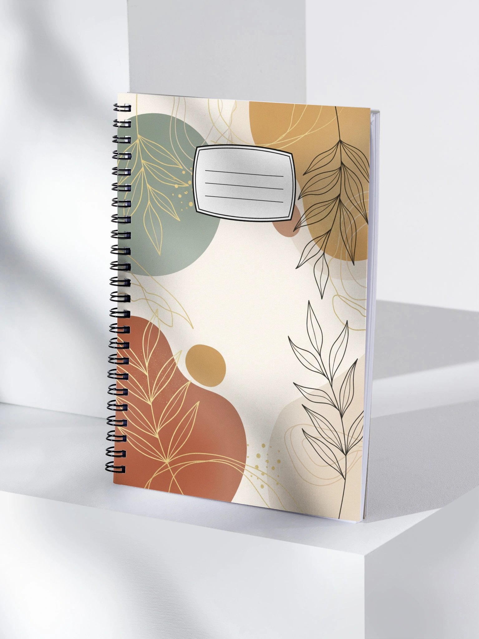 Elegant Serenity: Minimalist Botanical Spiral Notebook for Creative Minds product image (4)