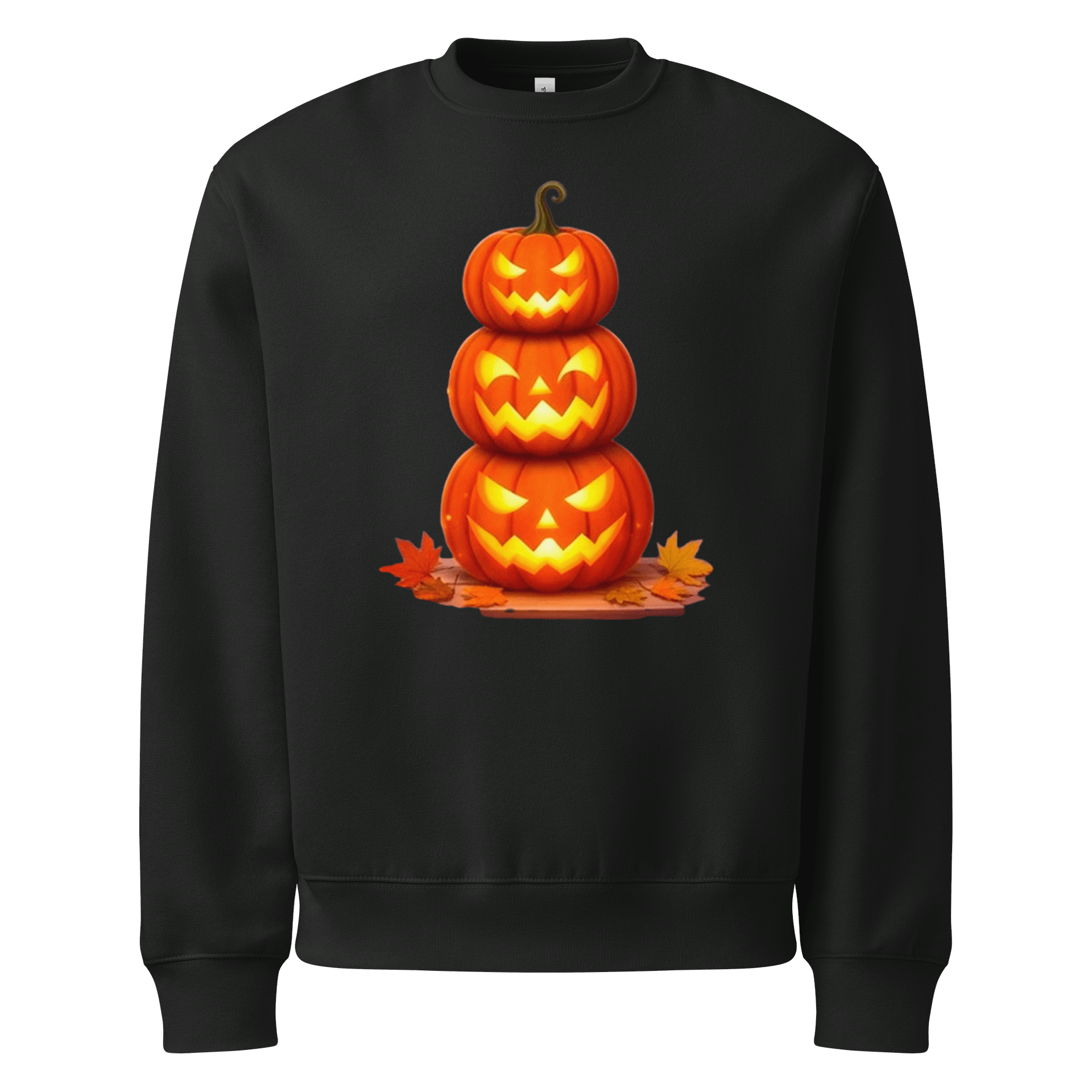 Stacked Halloween Glowing Jack-O'-Lanterns - Spooky Autumn Decor Design for Products product image (1)