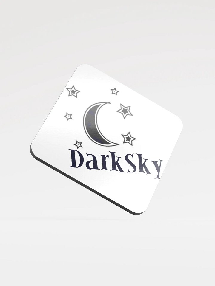DarkSky Logo Glossed Cork Coaster (Black) product image (1)
