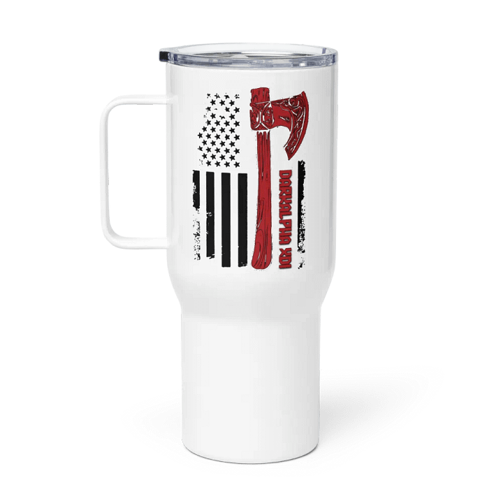 DarkAlpha American Flag and Logo Stainless Steel Travlers Mug product image (1)