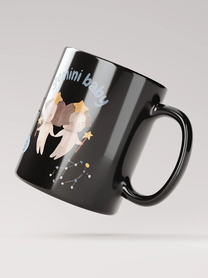 Gemini Baby May 21- June 21 BLACK GLOSSY MUG Baby Gift, New Baby Gift, Fun Astrology Gift product image (3)