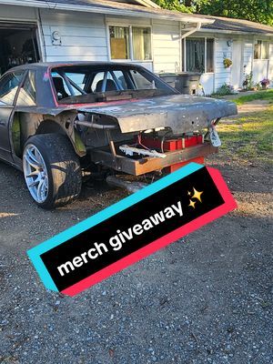 4 days left until the giveaway tell everyone and a small car update  also check out thickboygarage.shop #s14 #ls #lsswap #240sx #s13 