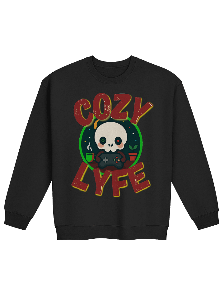 Cozy Gamer Skull Crewneck Sweatshirt product image (3)