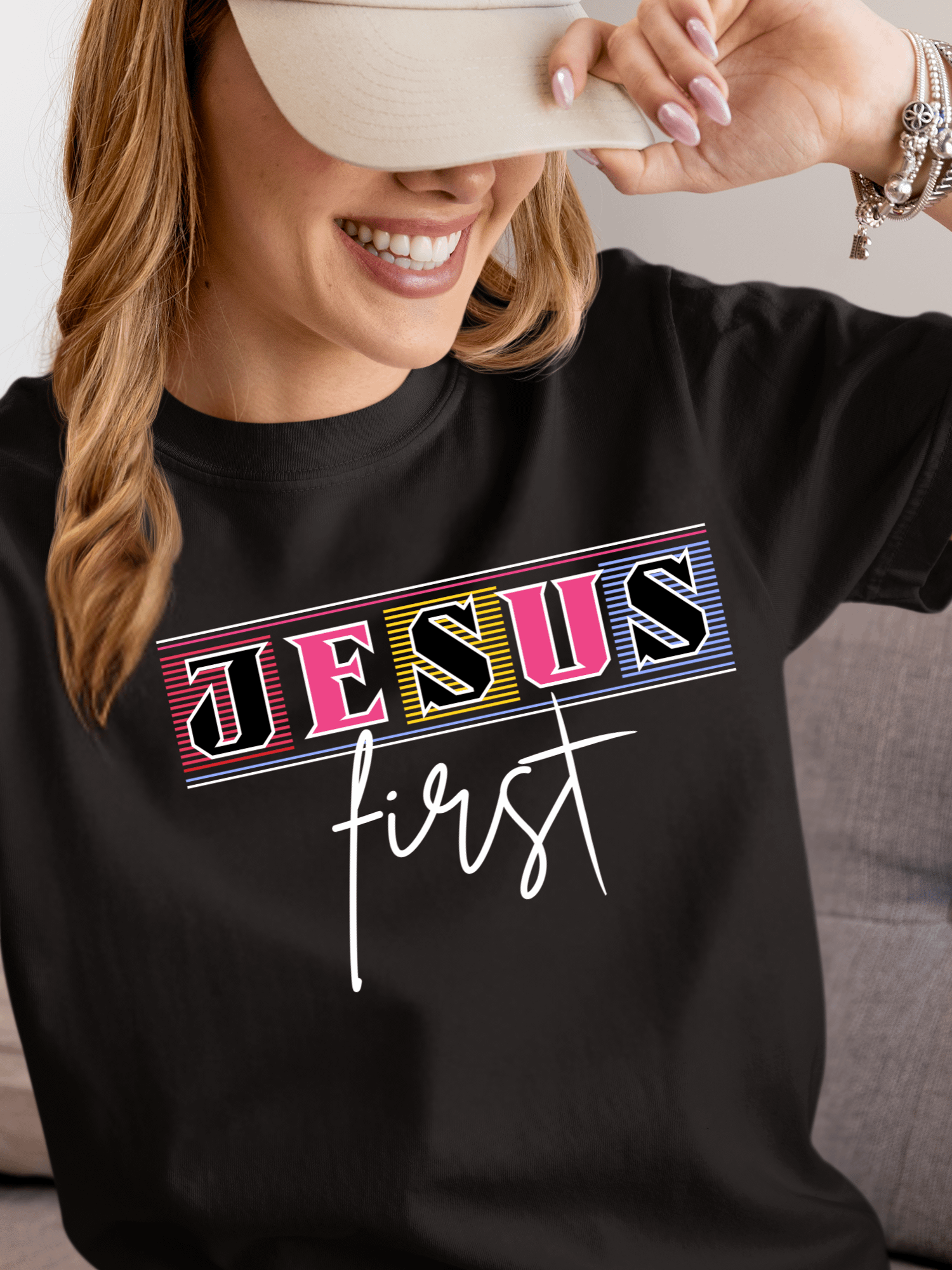 Jesus First Christian T-Shirt | Faith Over Everything Tee | Bold Minimalist Christian Apparel for Believers product image (1)