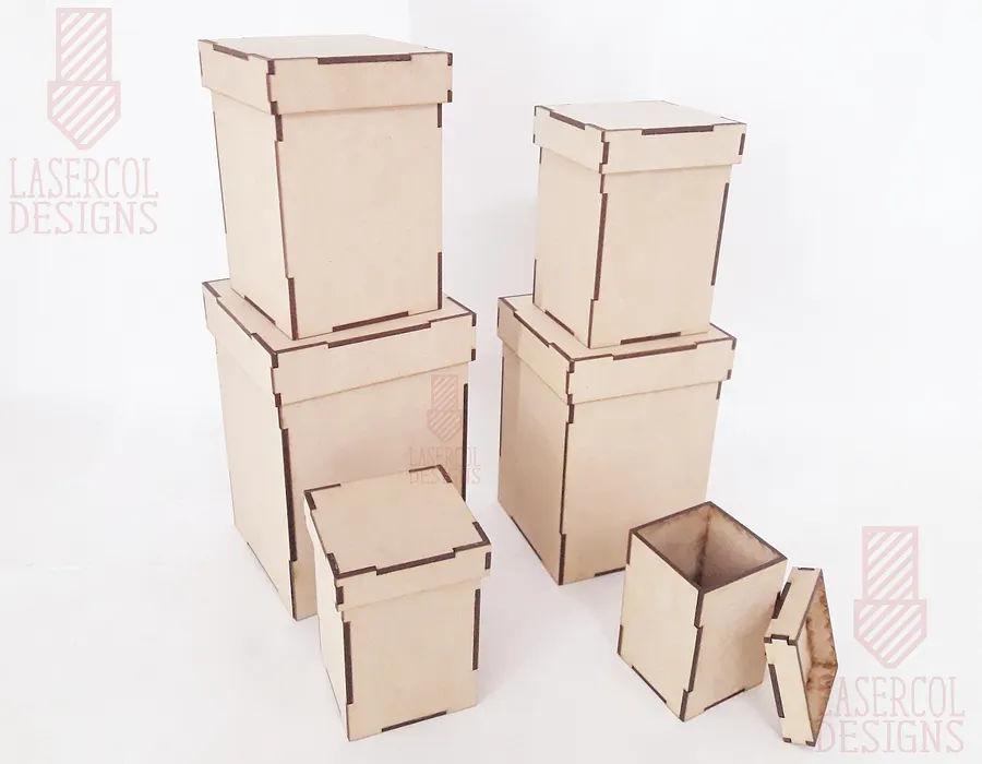 Boxes Set 3 (6 sizes) - Laser Cut Files product image (9)