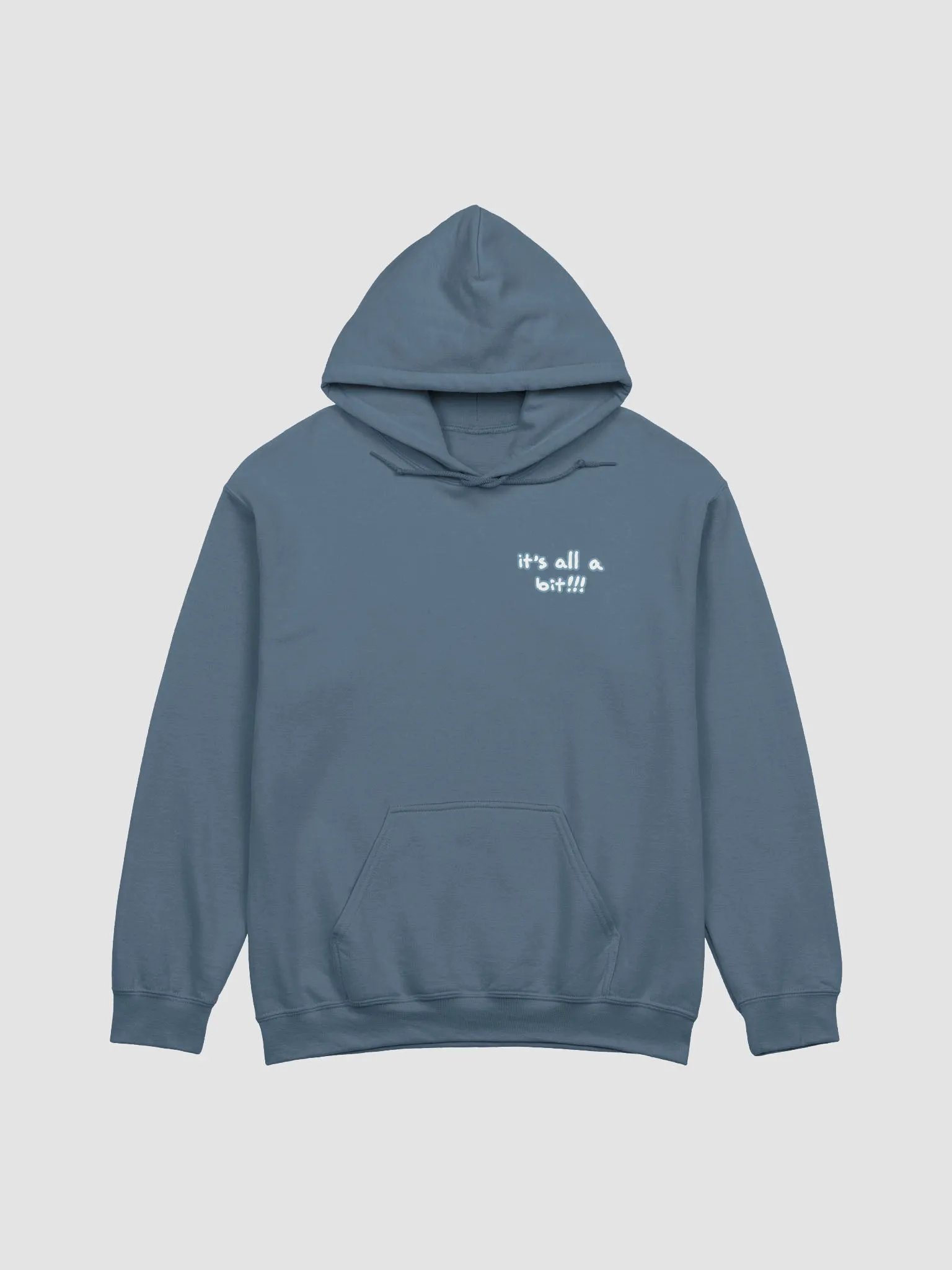 “It’s all a bit!!!” (sm. lined design, #709AAF) classic hoodie product image (38)