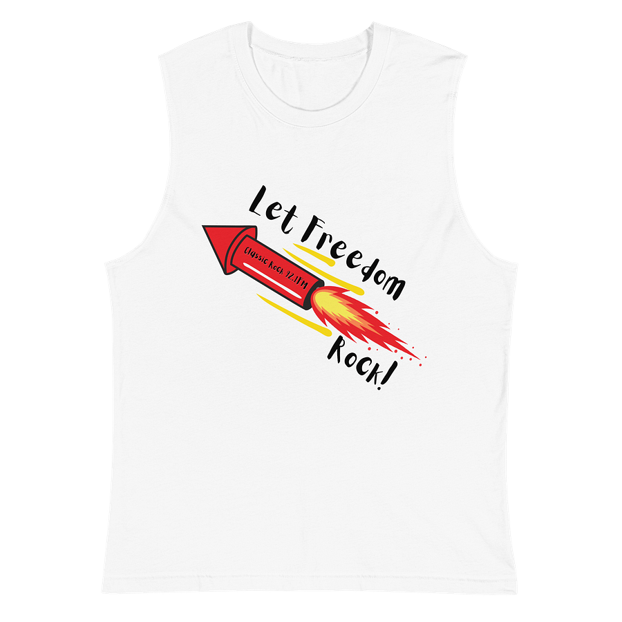 Let Freedom Rock Rocket White Muscle T-shirt product image (2)