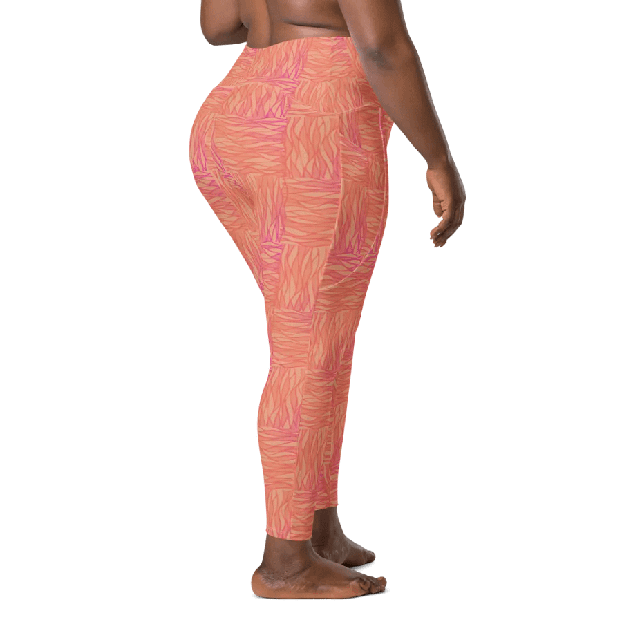 Peach All-Over Print Leggings with Pockets product image (12)