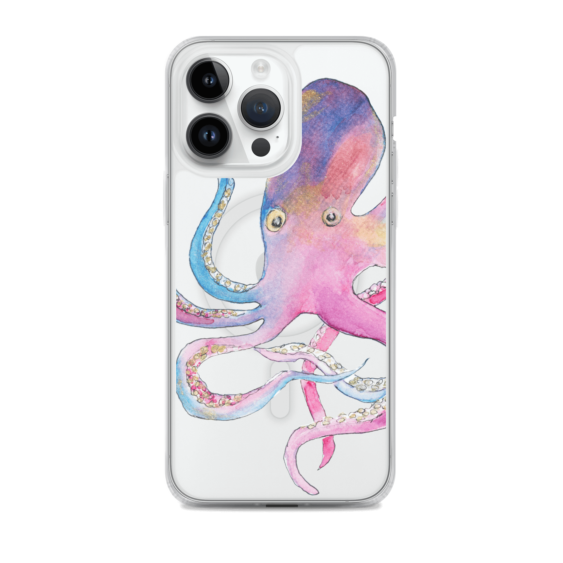 Rainbow Octopus Clear MagSafe iPhone Case product image (1)