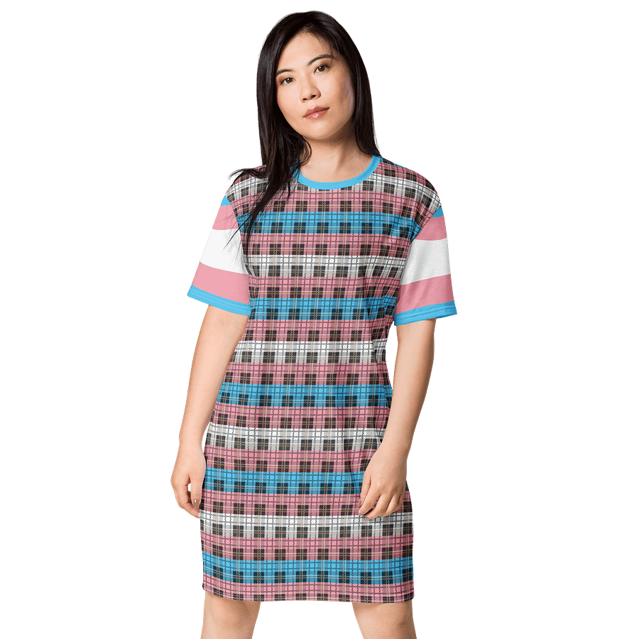 Trans Pride Plaid T-shirt Dress product image (1)