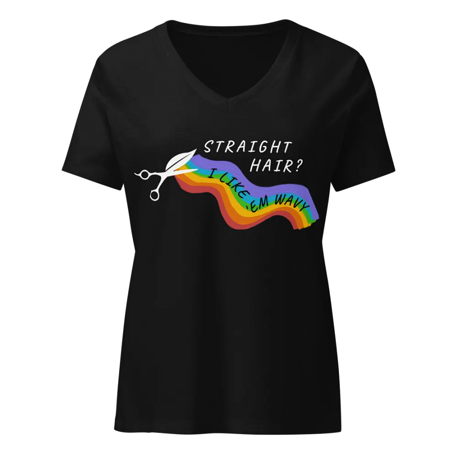 Straight Hair? I like 'em wavy! Pride V-Neck product image (1)