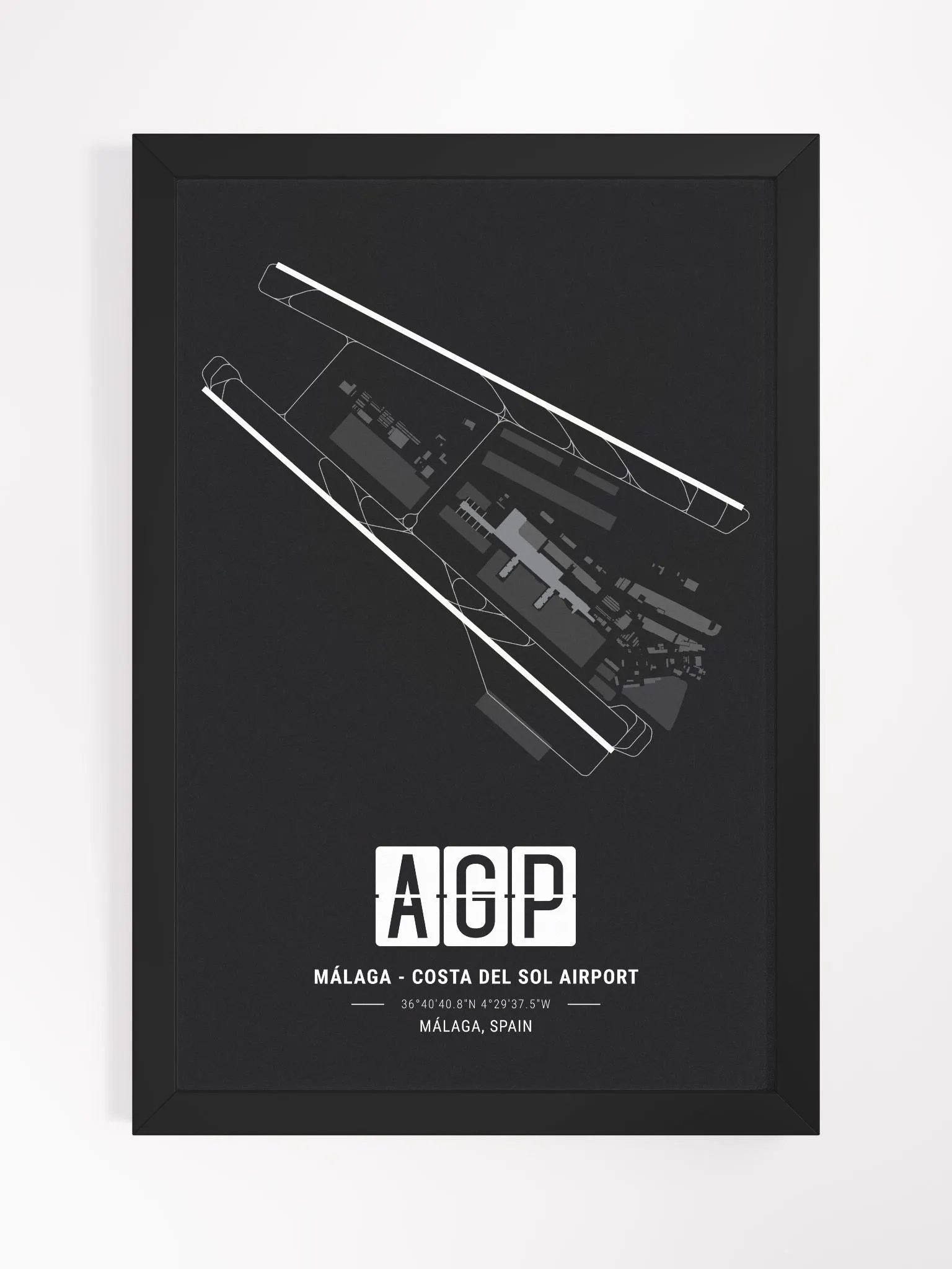 Framed Airport AGP Premium Map On Matt Paper product image (1)