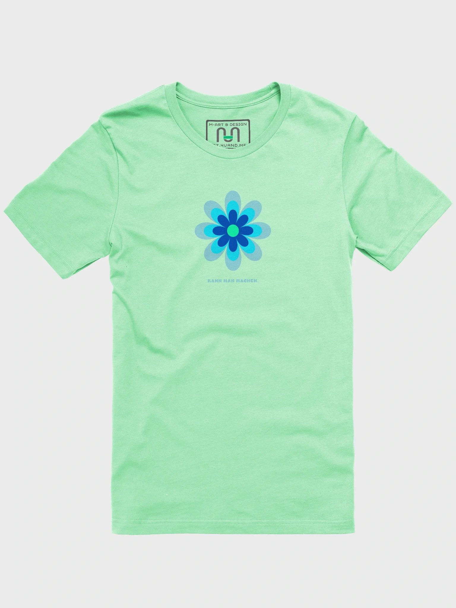 Laid-back flower T-Shirt "Kann man machen." - blue product image (1)